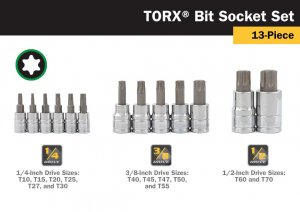 Titan 16122 13-piece Torx Bit Socket Set For Precision Work