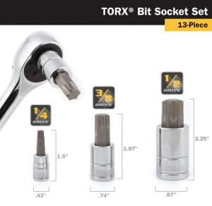 Titan 16122 13-piece Torx Bit Socket Set For Precision Work