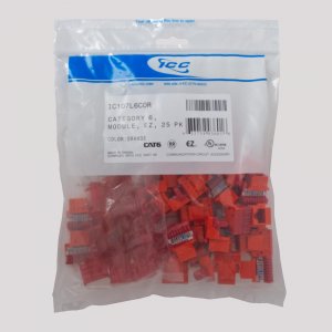 International IC107L6COR 25 Pack Of Orange Cat 6 Ez Modules For Networ