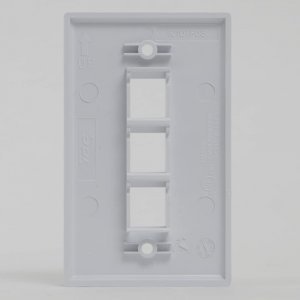 International IC107F3CWH Flat 1-gang 3-port Face Plate - 25 Pack, Whit