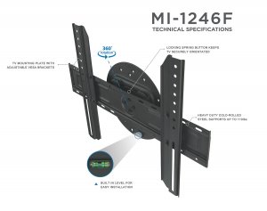 Mount MI-1246F Tv Wall Mount W 360 Rotation