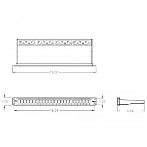 International IC107PPS6A 24-port Cat 6a Ftp Blank Patch Panel - 1u Rac