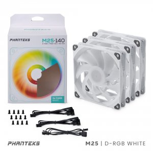 Phanteks PH-F140M25_DRGB_PWM_WT01_3P Casefan  Ph-f140m25_drgb_pwm_wt01