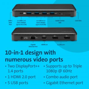 Kensington K33558NA Ad2030u3 Usb-c 3 Video Dock