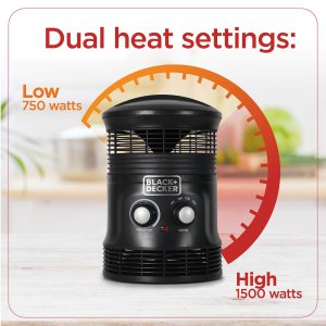 Black BHDS156 360 Surround Heater Fan