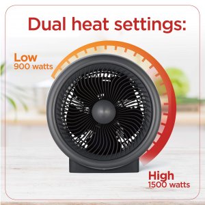 Black BHDT118 Dig Turbo 2in1 Htr Fan