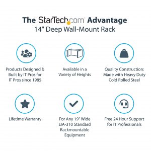 Startech WALLMOUNT4 4u Wallmount Rack 13.78