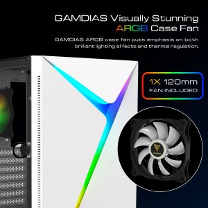 Gamdias GD-ARGUS E4 ELITE WH Argus E4 Elite White Atx Mid Tower Case