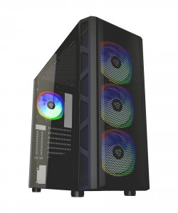 Apevia GUARDIAN-M-BK Guardian Mesh Mid Tower Gaming Case - Black