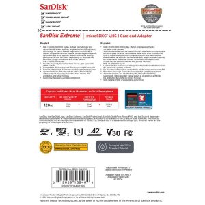 Sandisk SDSQXAA-128G-AN6MA Extreme, Microsdxc, Memory Card, 128gb, Uhs