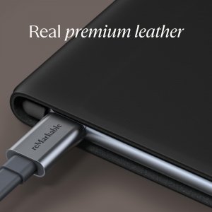 Remarkable RM312 Premium Black Leather Folio For  2 Tablet