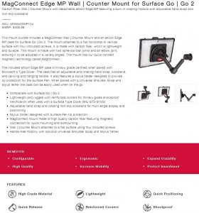 The MWM400MP104 Magconnect Edge Mp Wall Counter Mount For Surface Go 4