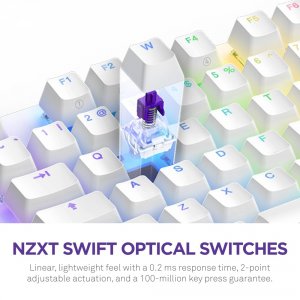 Nzxt KB-001NW-US Kb Kb-001nw-us Function 2 Per-key Rgb Usb-c T Usb-a W