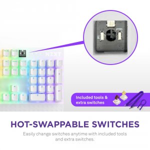 Nzxt KB-001NW-US Kb Kb-001nw-us Function 2 Per-key Rgb Usb-c T Usb-a W