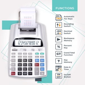 Adesso CP-90AS Ac Cp-90as 12 Digits Printing Calculator Silver Retail