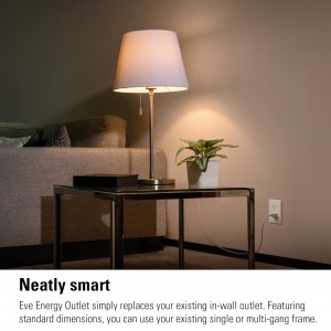 Eve 10038863 Eve Energy Outlet (matter) Smart Outlet