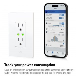 Eve 10038863 Eve Energy Outlet (matter) Smart Outlet