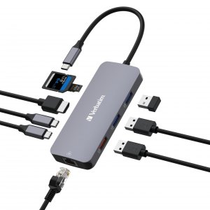 Verbatim 32152 , Usb-c, Pro Multiport Hub, Cmh09,9 Ports, Hdmi,rj45,us