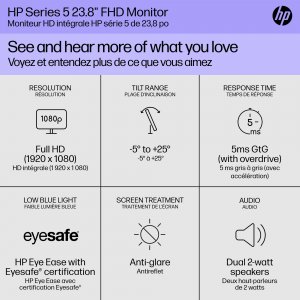 Hp 94C36AA#ABA Hp Series 5 23.8 Inch Fhd Moni