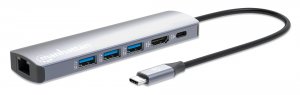 Intellinet 153959 Usb-c Pd 6-in-1 4k Docking Station  Multiport Hub