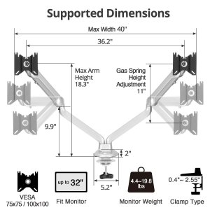 Siig CE-MT3X11-S1 Mtpro Desk Mount Dual Gas