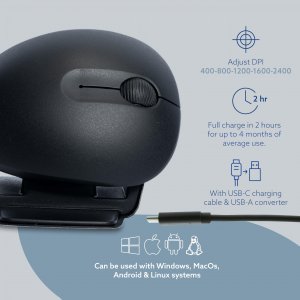 Rgo RGOTWBMWLBL R-go Twister Enomic Mouse, Portable, Ambidextrous