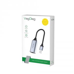 Veggieg V-K308 Usb C To Gigabit Ethernet Adapter - Portable  Aluminum