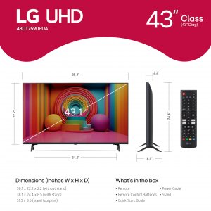 Lg 43UT7590PUA 43in 4k Uhd Native 60hz A5 Ai