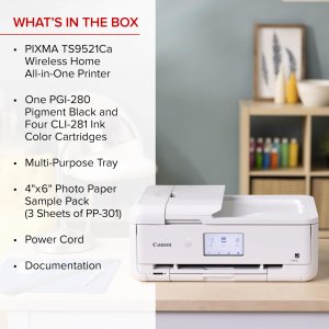 Canon 2988C052 Pixma Ts9521ca (white) Color Inkjet All-in-one Printer