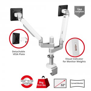 Siig CE-MT3W11-S1 Mtpro Desk Mount Dual Monitor