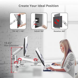 Siig CE-MT3W11-S1 Mtpro Desk Mount Dual Monitor