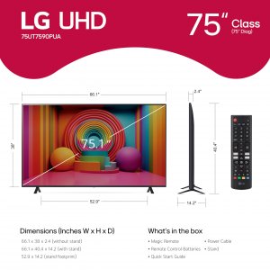 Lg 75UT7590PUA 75in 4k Uhd Native 60hz A5 Ai