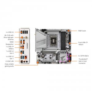 Gigabyte Z790M AORUS ELITE AX ICE Mb Z790m Aorus Elite Ax Ice Z790 Lga