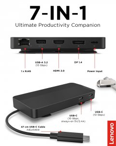 Lenovo 40B90100US Dual Display Dock + 100w Us