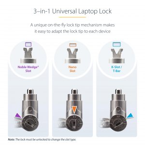 Startech UNIVMK25-LAPTOP-LOCK Ac Univmk25-laptop-lock Universal Laptop