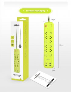 Omnibar OMN-PSK-XPUSB-4 O16-000019 Plus 6 Ft Surge Protector Power Str