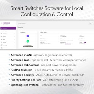 Netgear GS728TXP-300NAS 24p Ge Poe+ Smart Swth W10g S