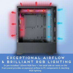 Apevia ECLIPSE-BK Eclipse Mid Tower Case With Argb Fans  Glass Panel