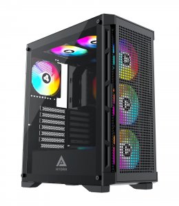 Apevia HYDRA-BK Hydra Eclipse-bk Atx Mid Tower Case With Rgb Fans