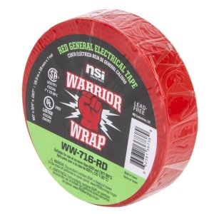 Warrior 0184-1309 7mil Red General Vinyl Electrical Tape - Durable Ins