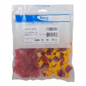 International IC107L6CYL 25 Pack Of Yellow Cat 6 Ez Modular Connectors