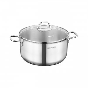 Korkmaz A1656 Perla 2 Piece 4 Liter Stainless Steel Casserole With Lid