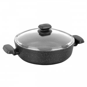 Korkmaz A1345 Ornella 2 Piece 4 Liter Aluminum Nonstick Low Casserole 