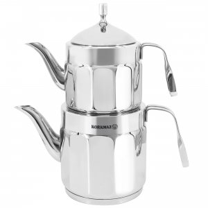 Korkmaz A229 Nostaljia Maxi Stainless Steel 1.2 Liter Tea Pot And 2.2 