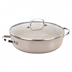 Korkmaz A1854 Granita 2.5 Liter Aluminum Nonstick Low Casserole With L