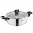 Korkmaz A2994 Nora 9.5 Inch Stainless Steel Low Casserole With Lid In 