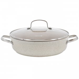 Korkmaz A1263 Granita 3.5 Liter Aluminum Nonstick Low Casserole In Tan