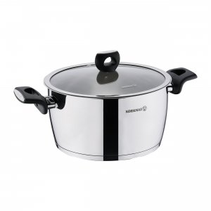 Korkmaz A2993 Nora 2 Piece 5.5 Liter Stainless Steel Casserole With Li