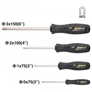 Vesseltools 550APH4PBU Vessel Armor Grip 4-piece Screwdriver Set - No.