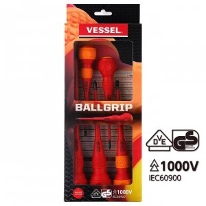 Vesseltools 2005PBU Vessel Ball Grip Insulated Screwdriver Set - 5 Pie